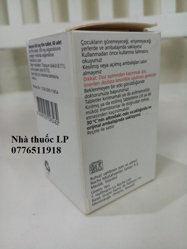Thuốc Valcyte 450mg Valganciclovir điều trị viêm võng mạc (CMV) (4)