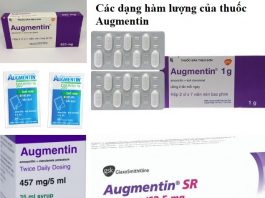 Các dạng hàm lượng của thuốc Augmentin