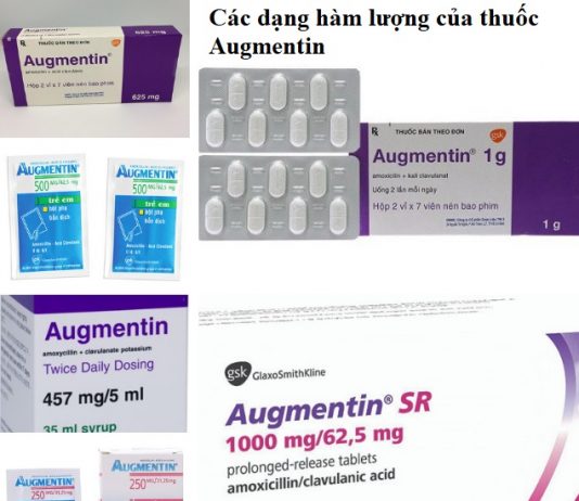 Các dạng hàm lượng của thuốc Augmentin