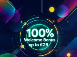 Screenshot of a UK-facing casino landing page showing cashier options