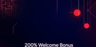 Promo image showing a live casino table and crypto icons