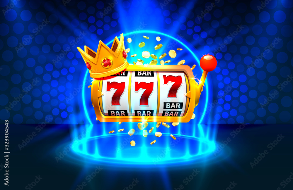 King slots 777 banner casino on the blue background. Stock Vector ...