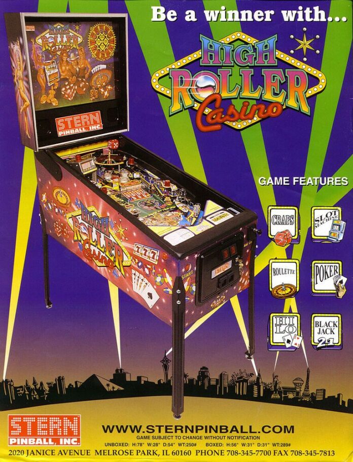1dc4f921b180ab4cc975bd2a60b59057-2 High Roller Casino Pinball Machine FLYER Original NOS Stern Promo ...