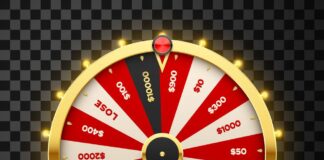 Casino spinning fortune wheel vector realistic illustration. Rotating ...