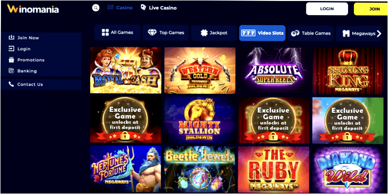 Winomania Casino Online - 100£ + 100 Free Spins Bonus - Winomania Login