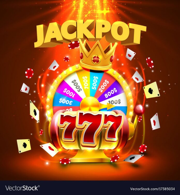 Jackpot casino 777 big win slots and fortune king banner. Vector ...