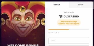 Dux Casino 20 exclusive free spins no deposit bonus code