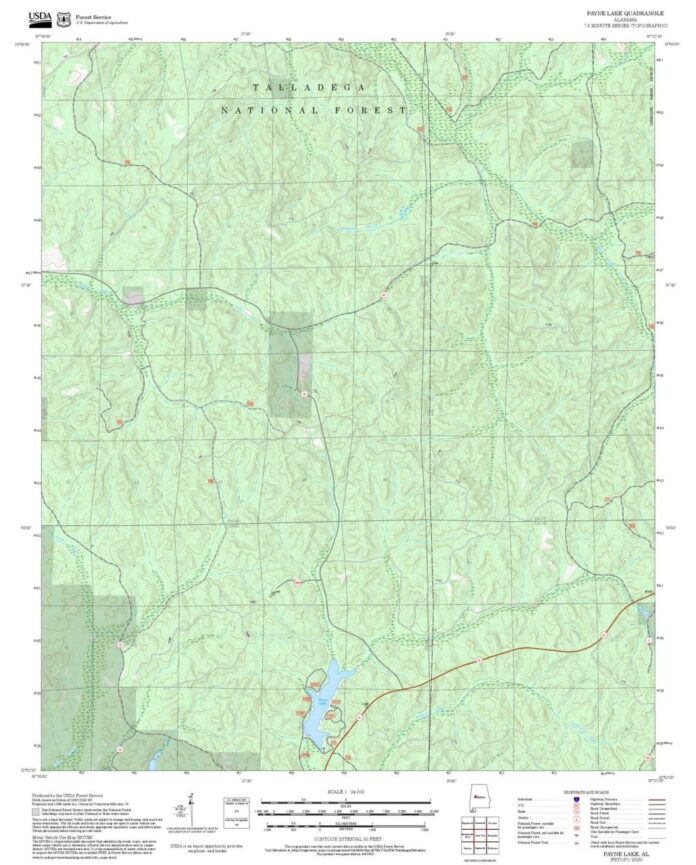 FSTOPO_2025_Payne_Lake_Alabama_1445x 2025 FS Topo Map of Payne Lake Alabama – MyTopo Map Store