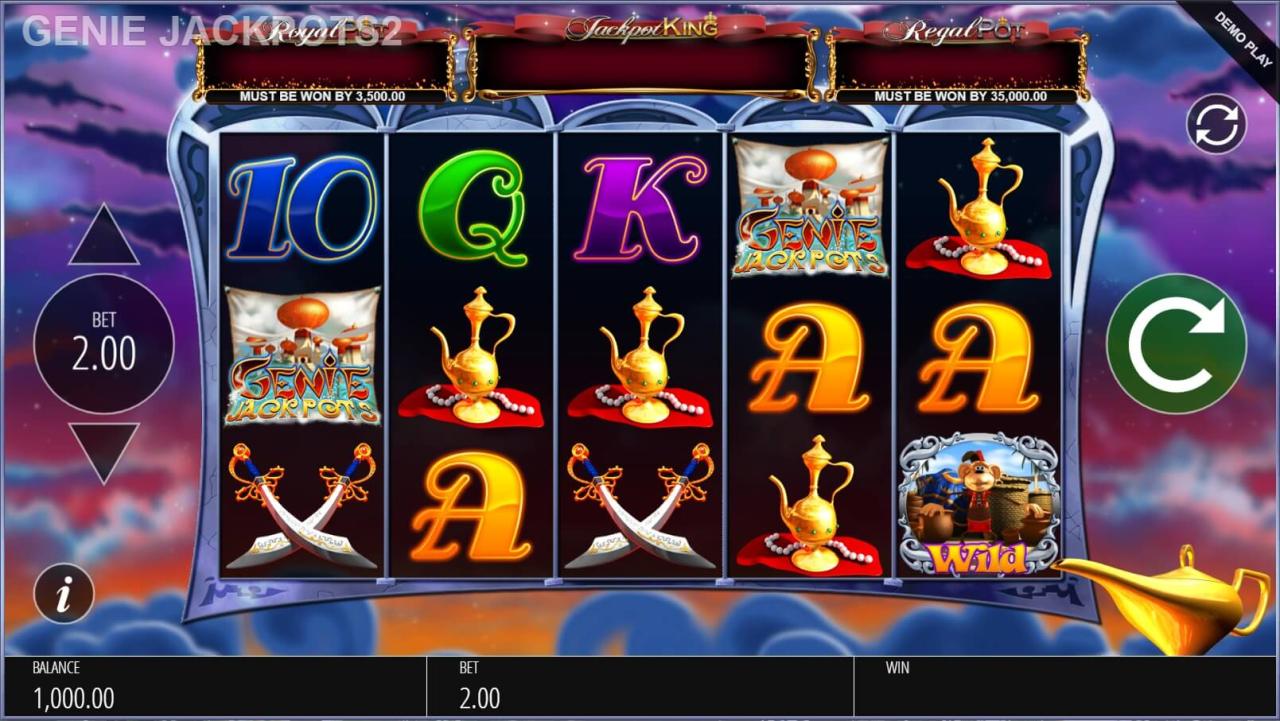 Genie Jackpots Vegas Millions Slot Free Demo Play or for Real Money ...