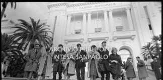 Group photo on the Casino steps during the 11th Sanremo Festival: from ...