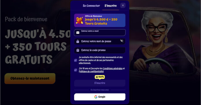 Inscription-au-casino-SpinGranny-1 Casino SpinGranny - Profitez d'un bonus Ladder de 4 500