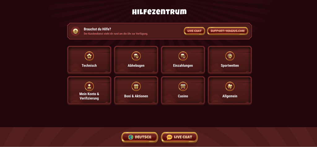 Magius Casino – Schalten Sie heute 500 € + 200 FS und eine Bonuskrabbe frei