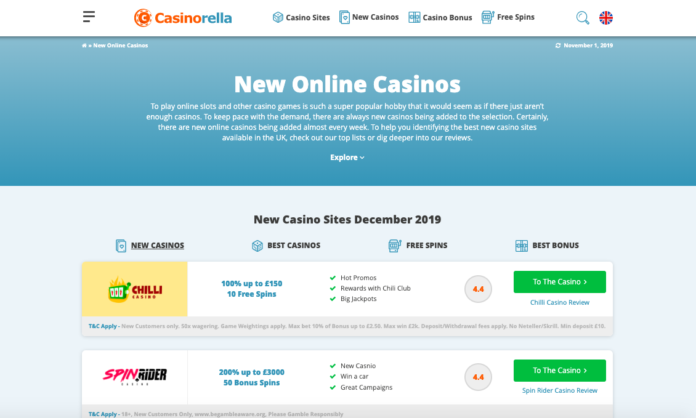 NEW-ONLINE-CASINOSCASINORELLA-UK-FEATURED-1 New Casino Sites 2021 » List of all New Online Casinos in the UK