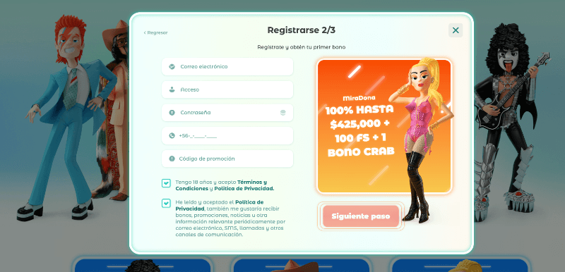 Neon54 Chile | Bono de bienvenida 100% hasta 5.000 CLP