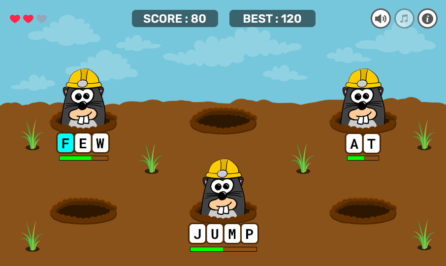 Whack A Mole - Typing Game