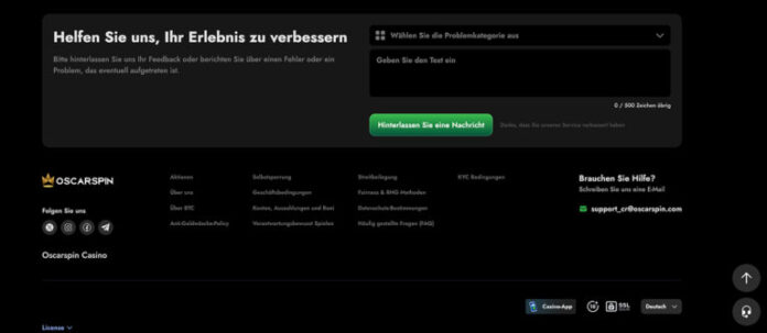 OscarSpin Casino – Holen Sie sich das Angebot – 100 % bis zu 1500 ...