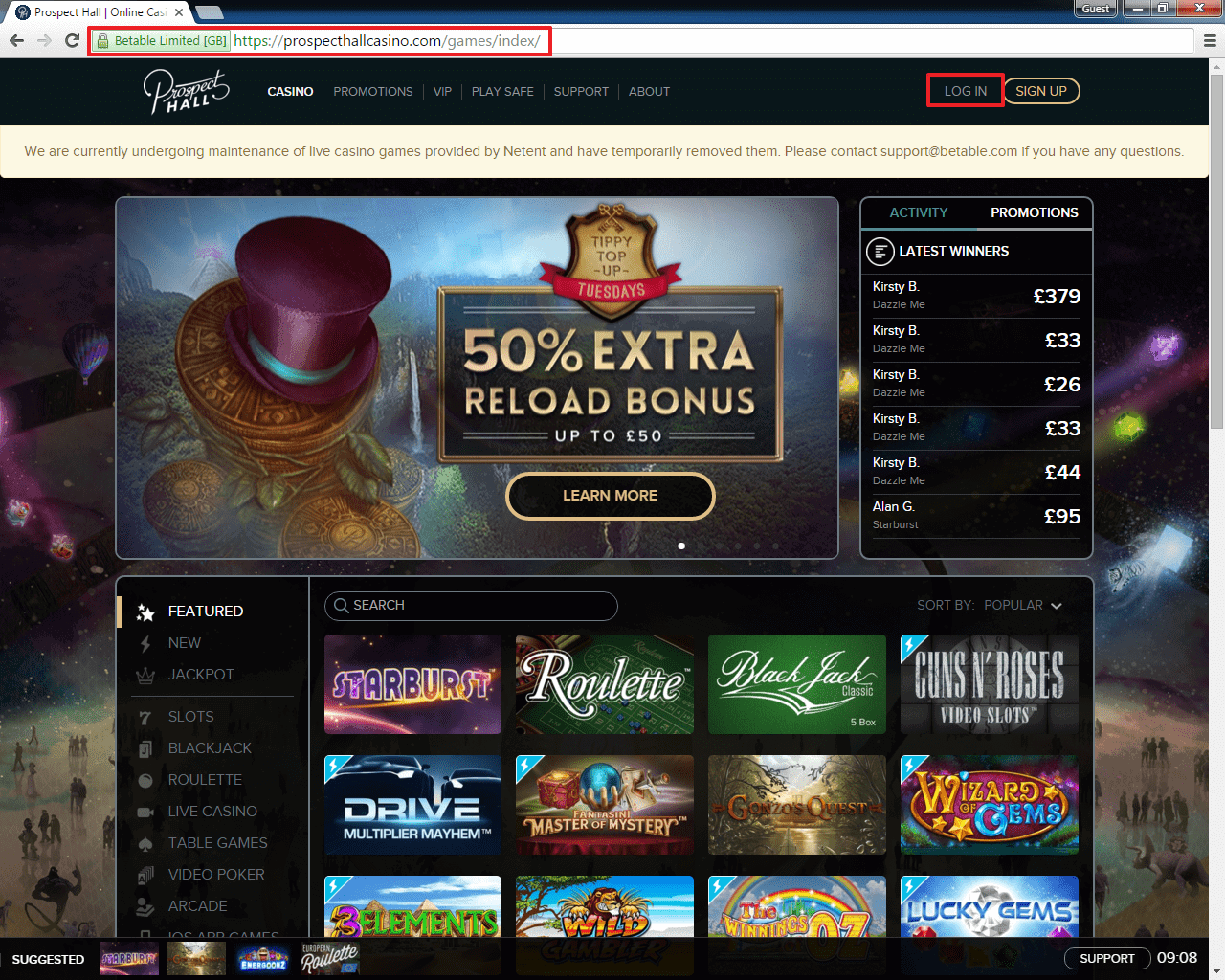 Prospect Hall Casino Login | casinologin