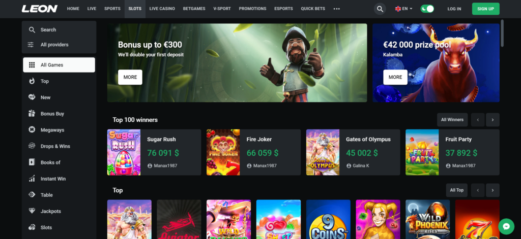 Leon Bet Casino Review 2025 + Claim Bonus 100% Match Bonus Up To €300