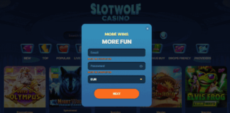 SlotWolf Casino 50 free spins bonus no deposit required