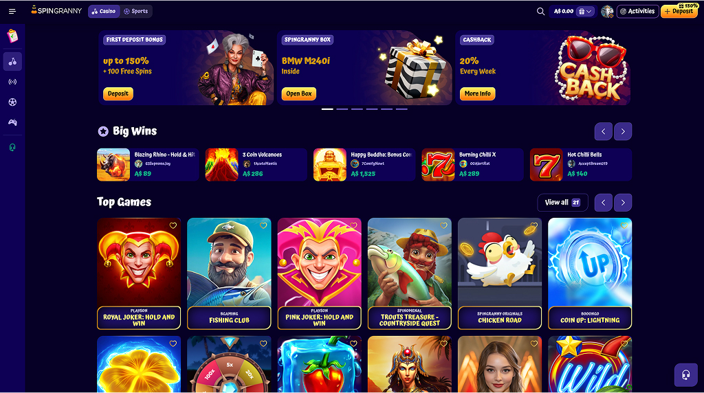 SpinGranny Casino - Seize €4,500 Ladder Bonus and Free Plays