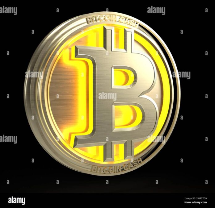 bitcoin-digital-currency-logo-2W937G9-1 Real time transaction verification hi-res stock photography and images ...