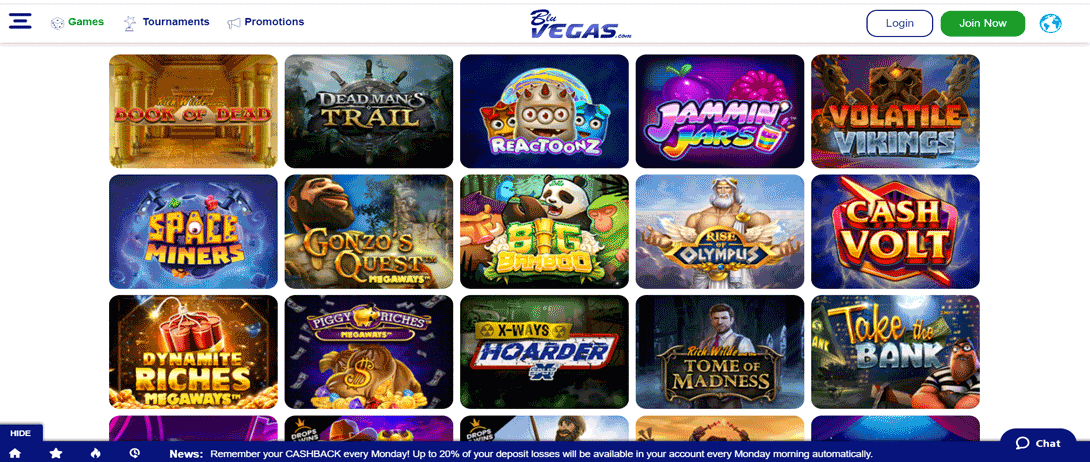 BluVegas Casino | €2000 + 200 FS | Casino Colada