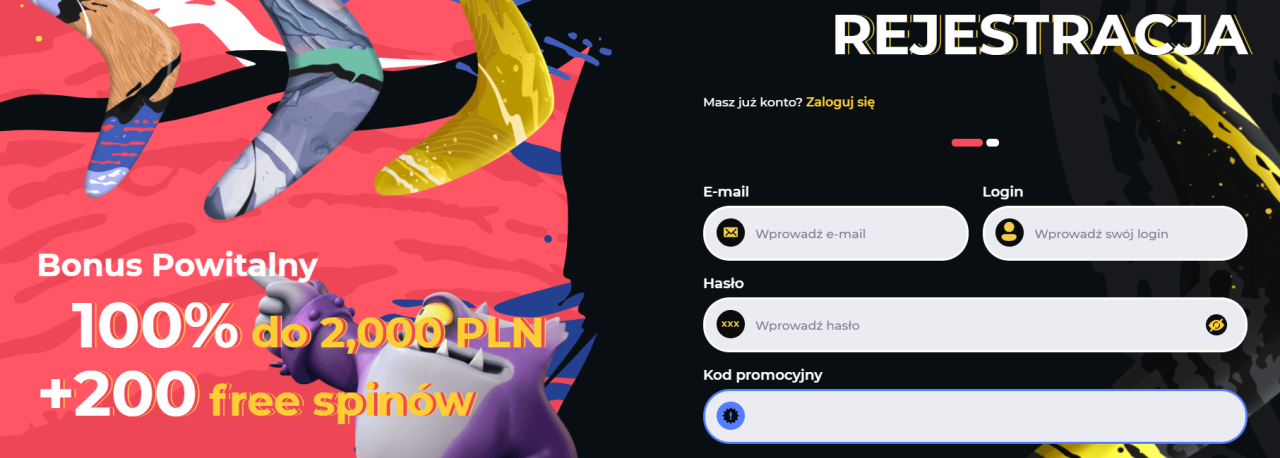 Boomerang Casino Opinie PL Kasyno Bonusy 〖 2000 zł + 200 DS 〗Recenzja