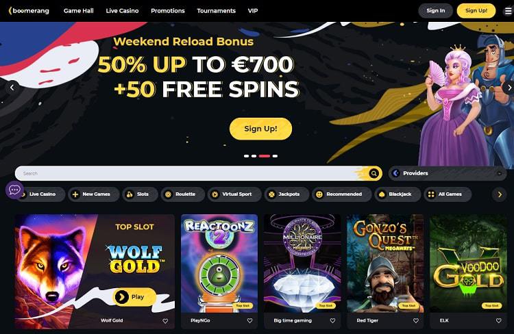 Boomerang Casino Avis 2025 | Bonus jusqu'à 750 CAD