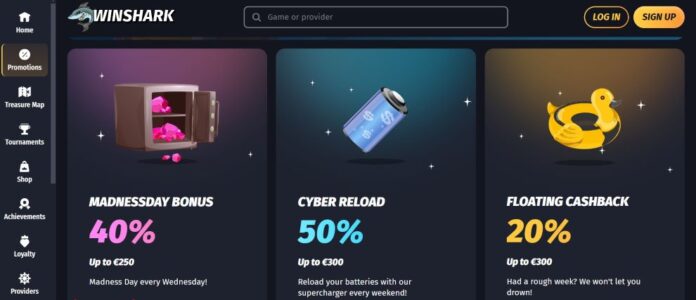 cas2 Winshark Casino - Get 250% Up to €2500 On Your First Deposit