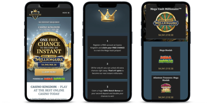 casino-kingdom-mobile Casino Kingdom Review - Deposit $1 Get 43 Free Spins