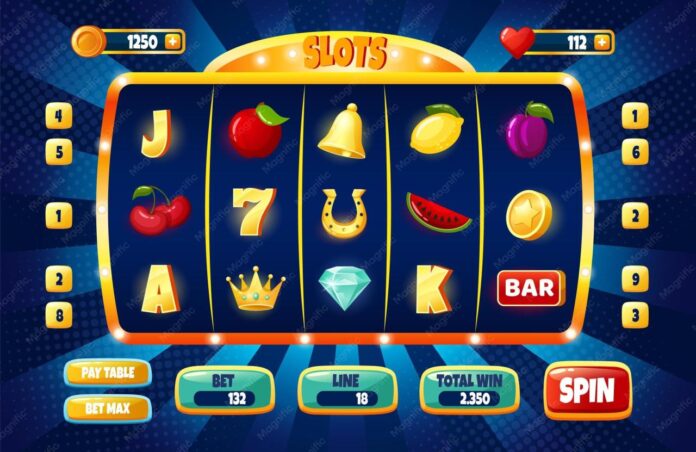 Premium Vector | Casino slot machine game ui design, gambling mobile ...