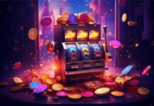 Premium Photo | Casino slot machine with tokens and coins