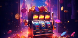 Premium Photo | Casino slot machine with tokens and coins