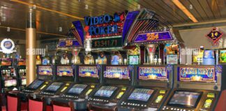 Casino slot machines on the Holland America cruise ship Zaandam Stock ...