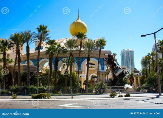 Demolition of the Sahara Hotel & Casino. Editorial Photo - Image of ...