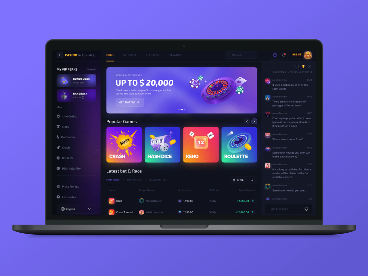 Crypto - Casino interface on Behance