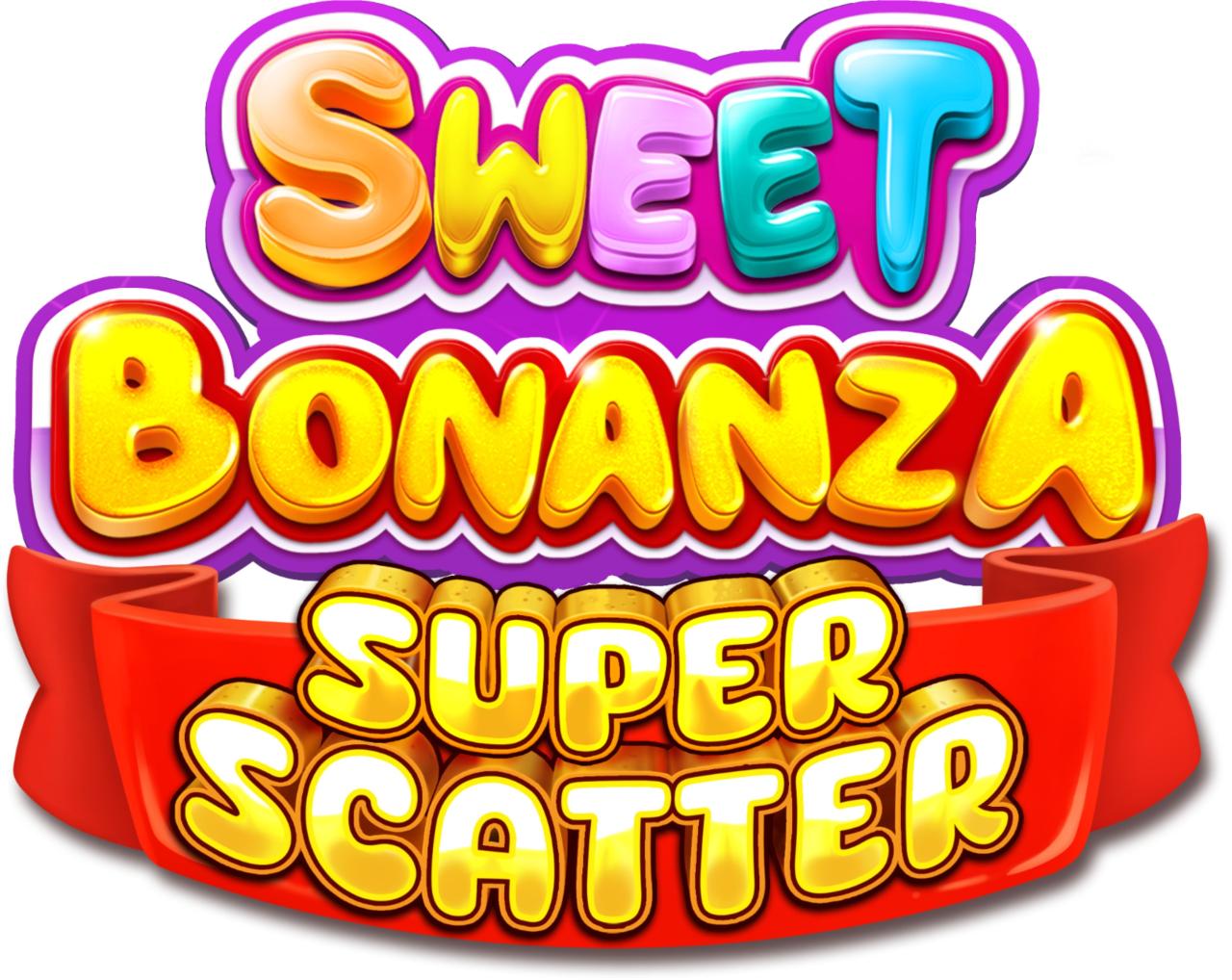 Sweet Bonanza Super Scatter Game Logo PNG in 2025 | Bonanza, Casino, Slot