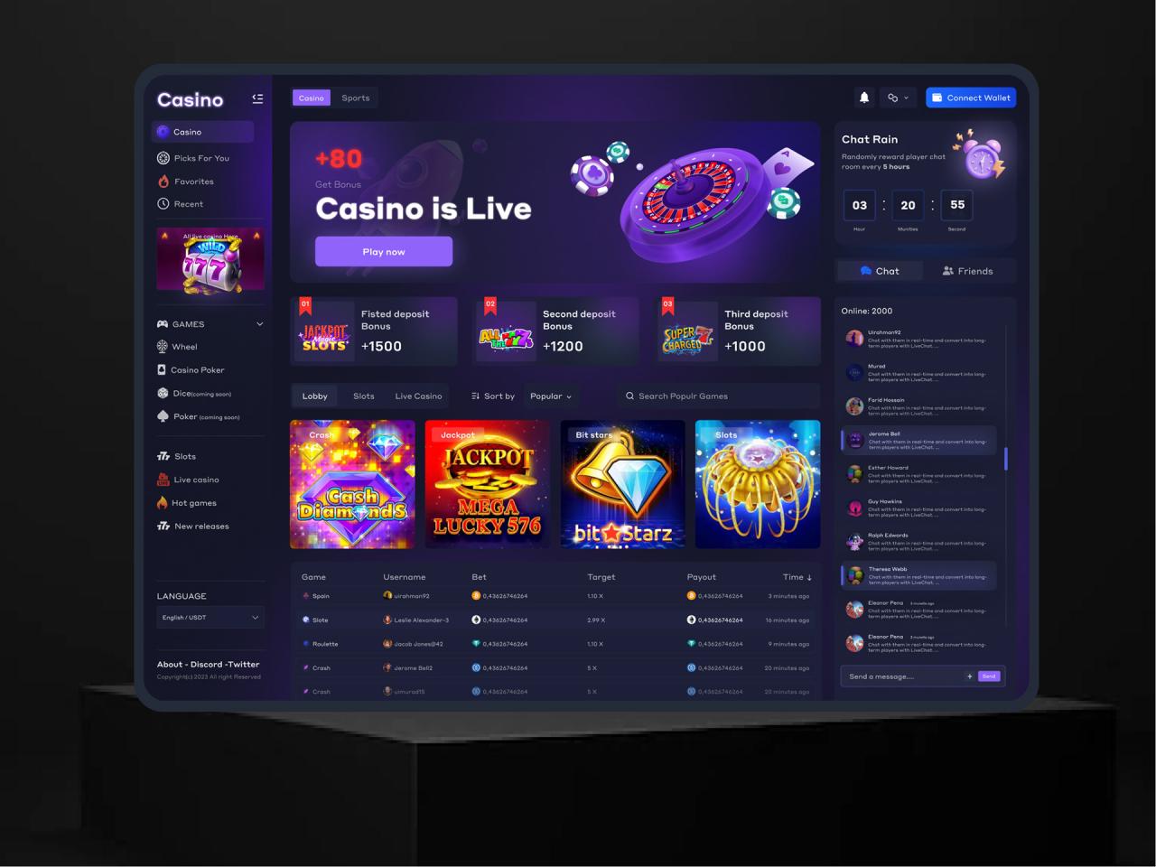 Crypto Dashboard - Casino Interface Design :: Behance