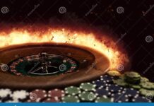 Flaming Casino Roulette Wheel Stock Image - Image of gambler, club ...