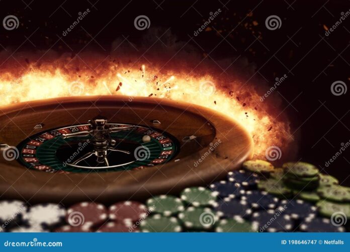 Flaming Casino Roulette Wheel Stock Image - Image of gambler, club ...