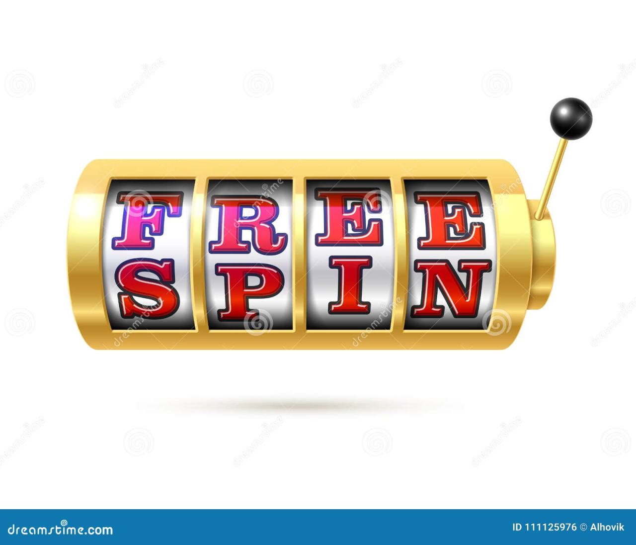 Free Spin on slot machine stock vector. Illustration of jackpot - 111125976