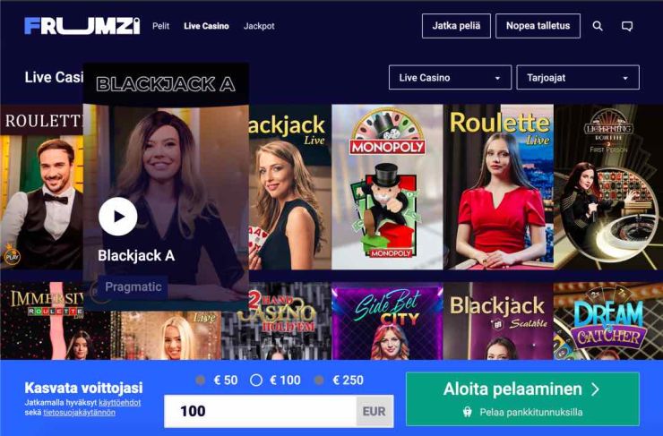 Frumzi Casino Online 【TÄYSI arvostelu & kolikkopelit 2023】