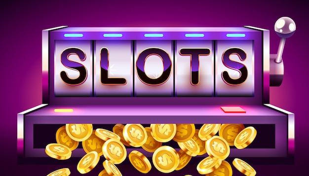 Premium Vector | Golden slot machine wins the jackpot 777 big win ...