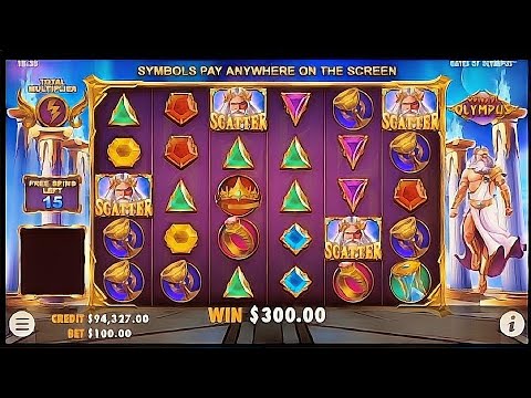 SLOT-GATES OF OLYMPUS free spins with 100 times (100×) alot of money ...