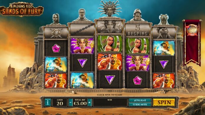 kingdoms-rise-sands-of-fury-slot-screenshot Kingdoms Rise Sands of Fury Slot Machine Free Demo Game, RTP and Top ...