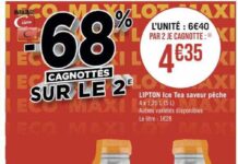 Promo Lipton Ice Tea Saveur Pêche chez Géant Casino - iCatalogue.fr