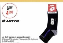 Promo Lot De 3 Paires De Socquettes Sport Lotto chez Géant Casino ...
