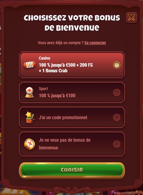 Magius casino | Bonus de 100% jusqu'à 500€ + 200 FS + 1 bonus crab