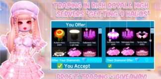 Trading in rich royale high servers *getting 9 halos* + GIVEAWAY! - YouTube