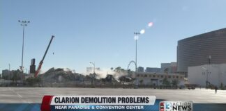 Clarion hotel-casino demolition in Las Vegas complete - YouTube